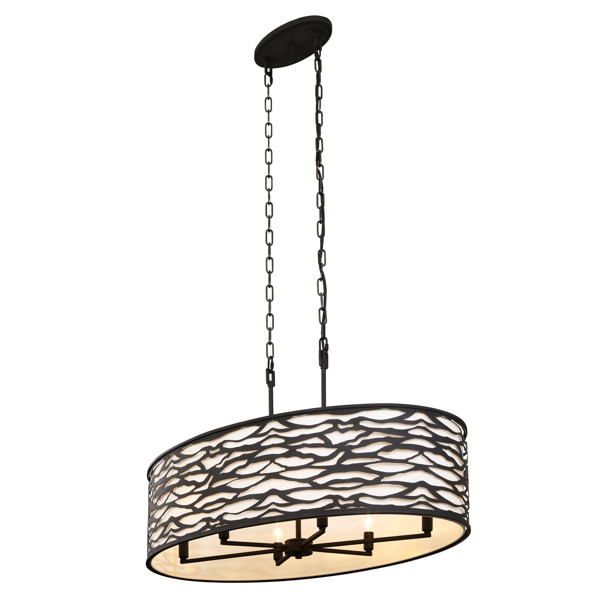 Kato 6 Light Oval Pendant - Carbon Black