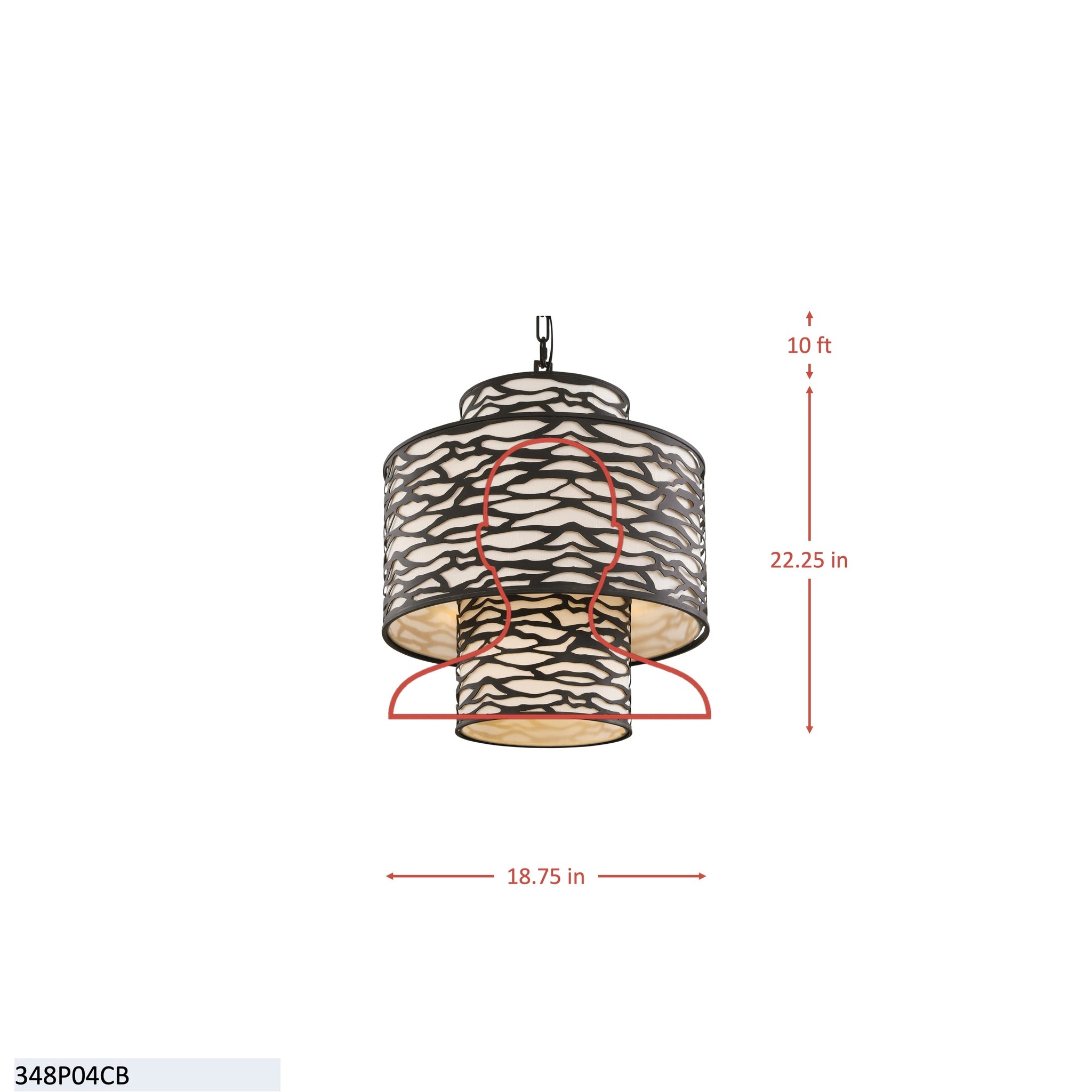 Kato 4 Light 3-Tier Pendant - Havana Gold