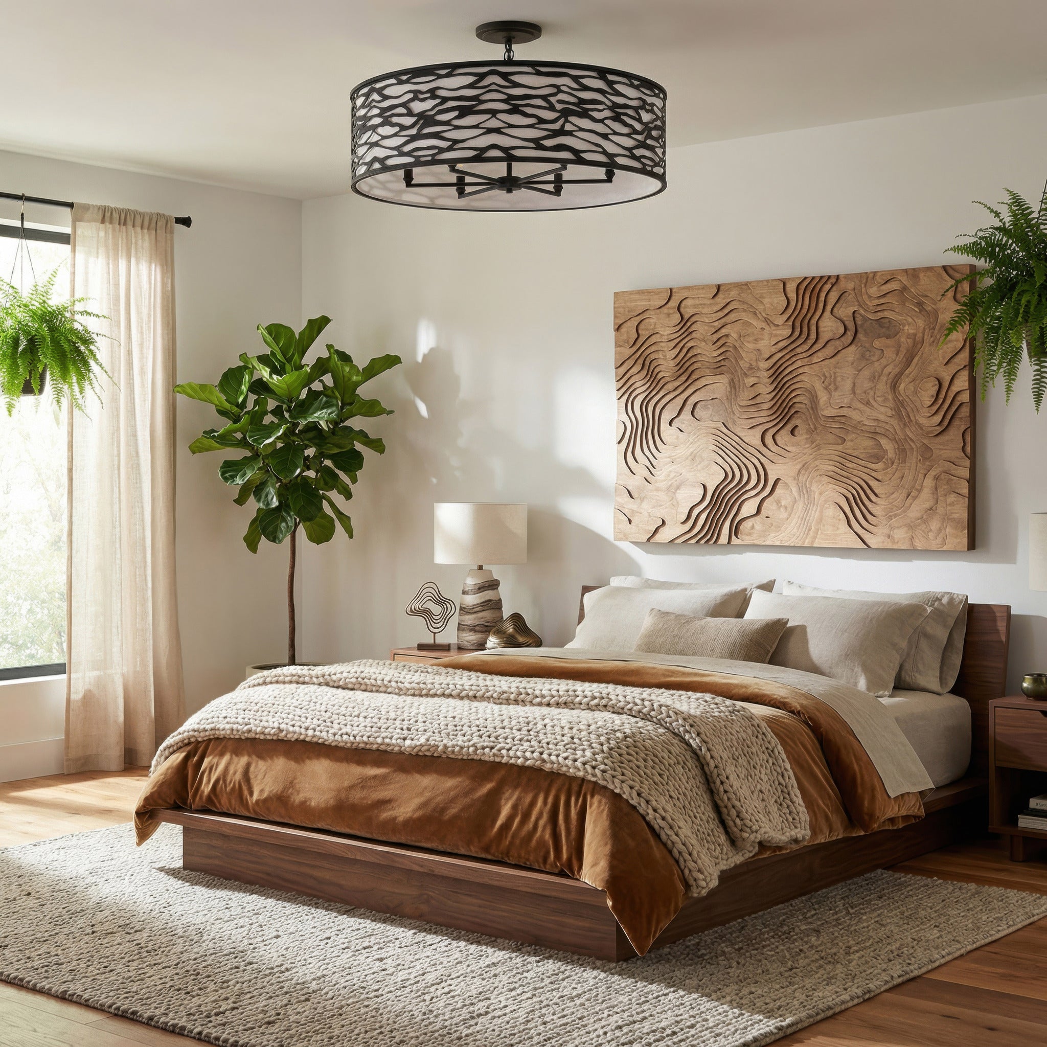 Kato 6 Light Convertible Semi-Flush/Pendant - Carbon