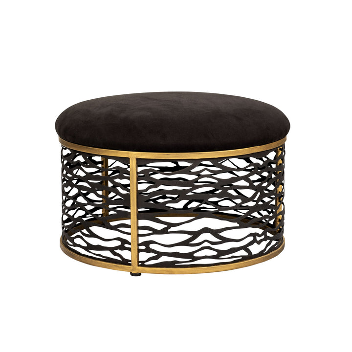 Kato 348TC32NHGCB Nesting Coffee Table and Ottoman - Havana Gold/Carbon