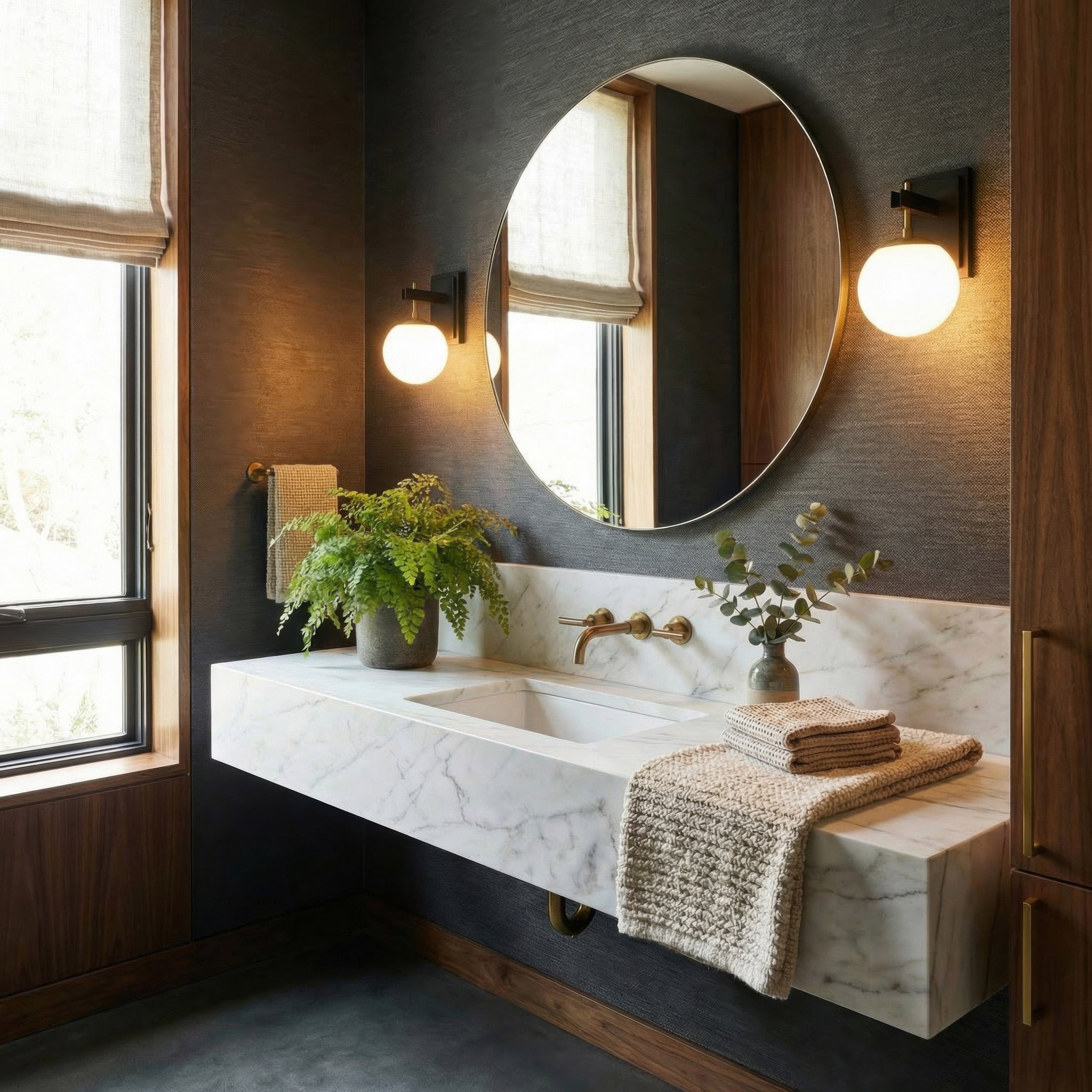Allie 1 Light Bath - Black/Satin Brass