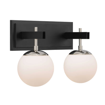 Allie 2 Light Bath - Black/Polished Nickel