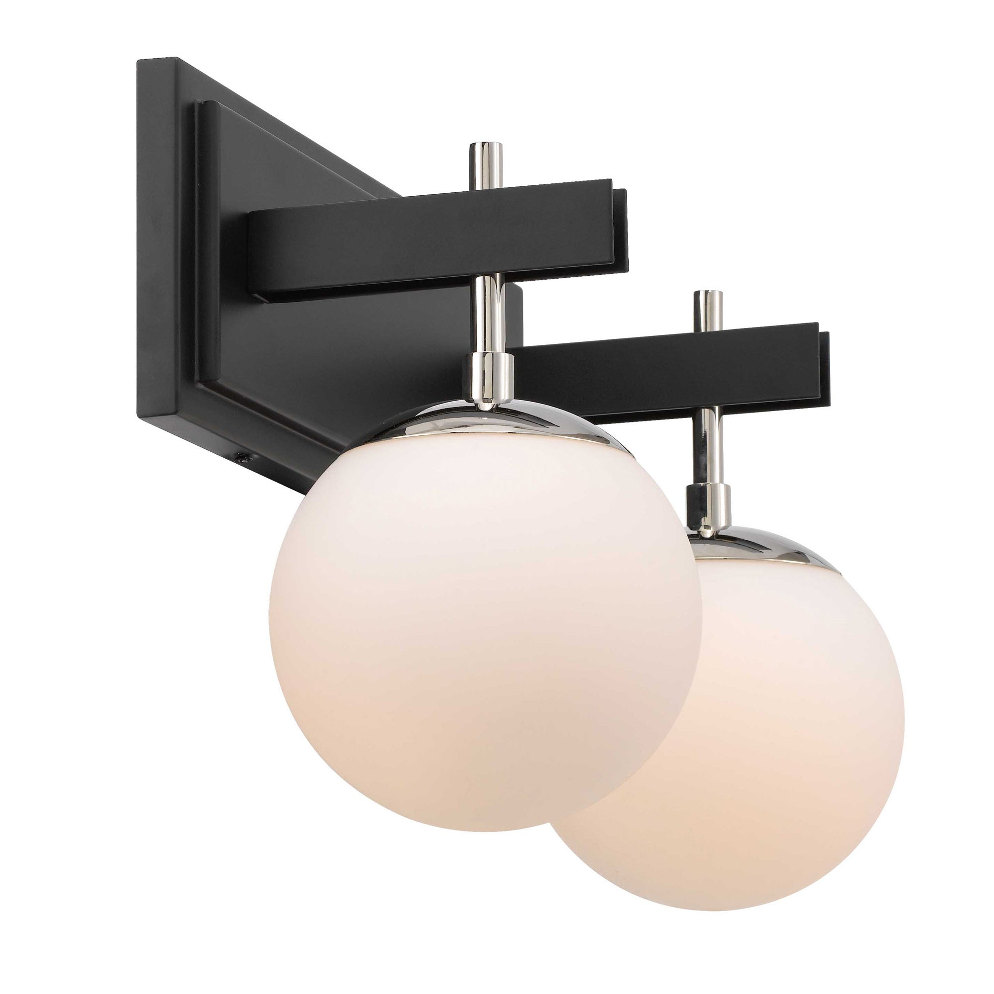 Allie 2 Light Bath - Black/Polished Nickel