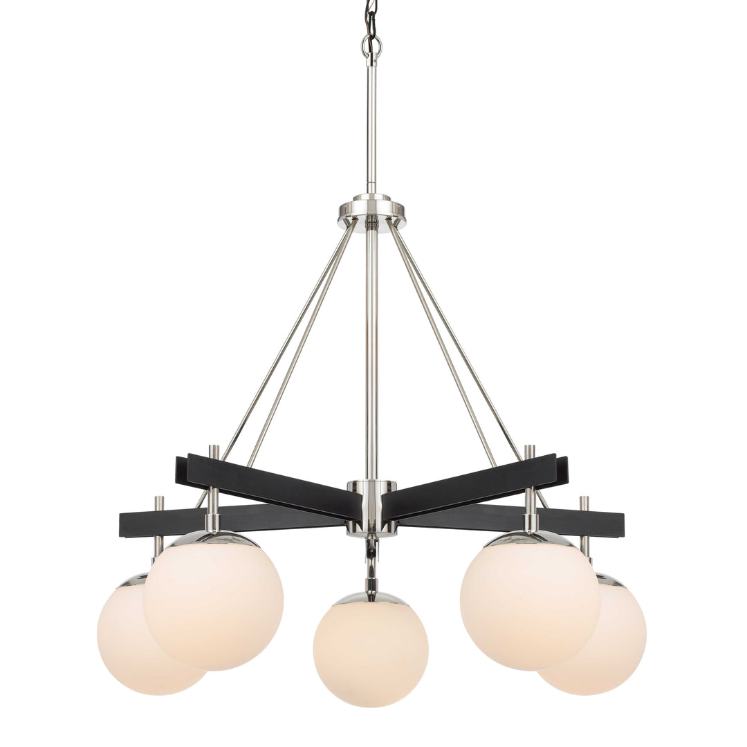 Allie 352C05BLPN 5-Light Chandelier - Black/Satin Brass