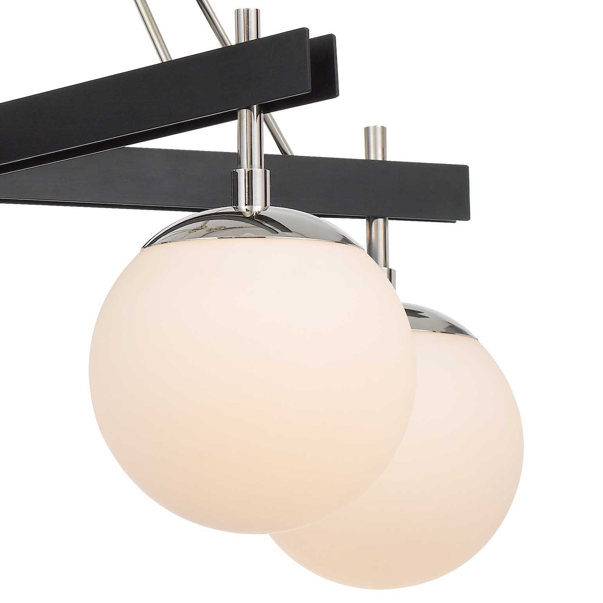 Allie 5 Light Chandelier - Black/Polished Nickel
