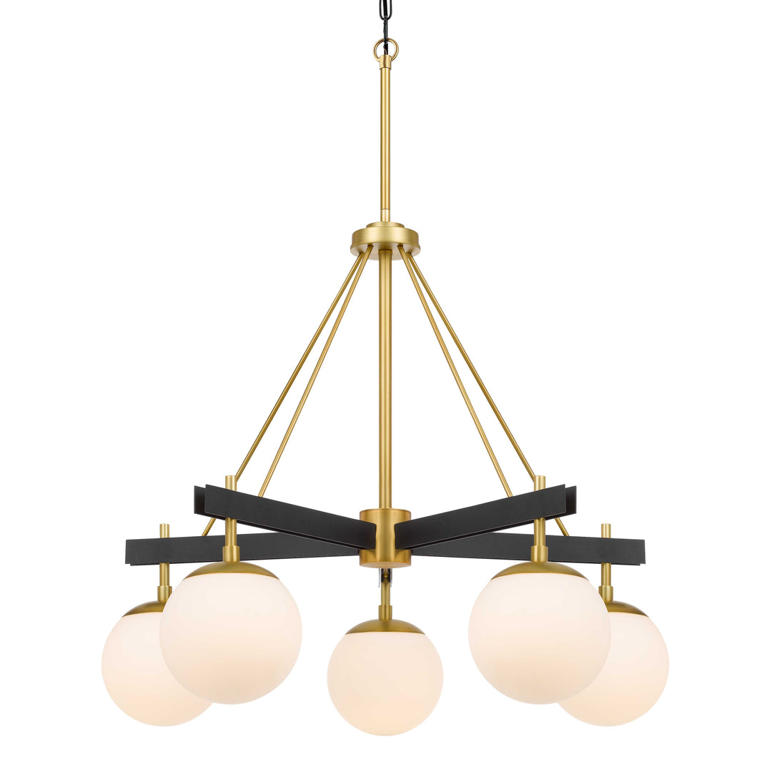 Allie 352C05BLSB 5-Light Chandelier - Black/Satin Brass