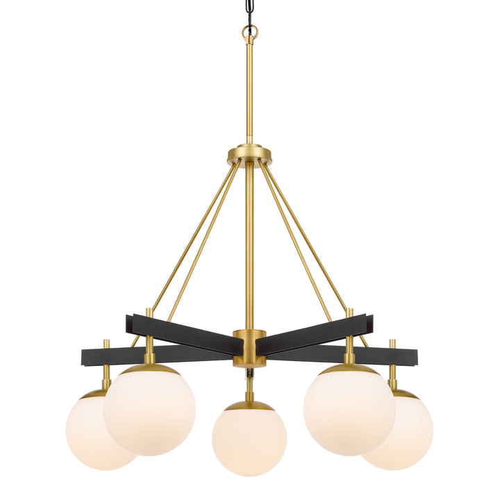 Allie 352C05BLSB 5-Light Chandelier - Black/Satin Brass