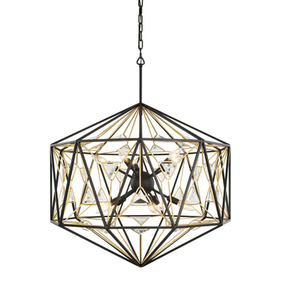 Marcia 10 Light Pendant - Matte Black/French Gold