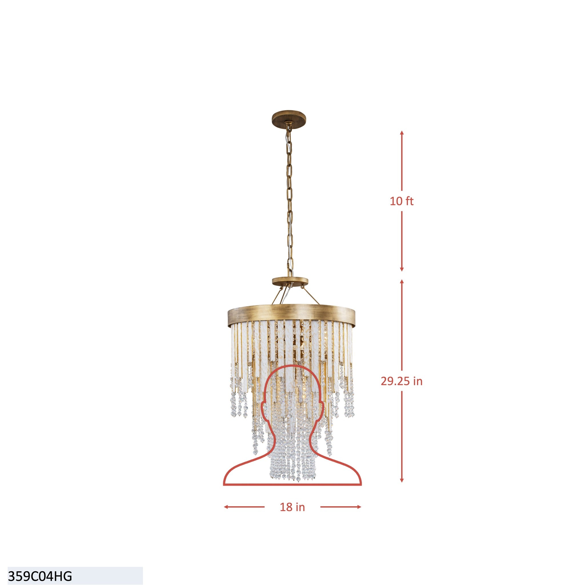 Lafayette 4 Light Chandelier - Havana Gold