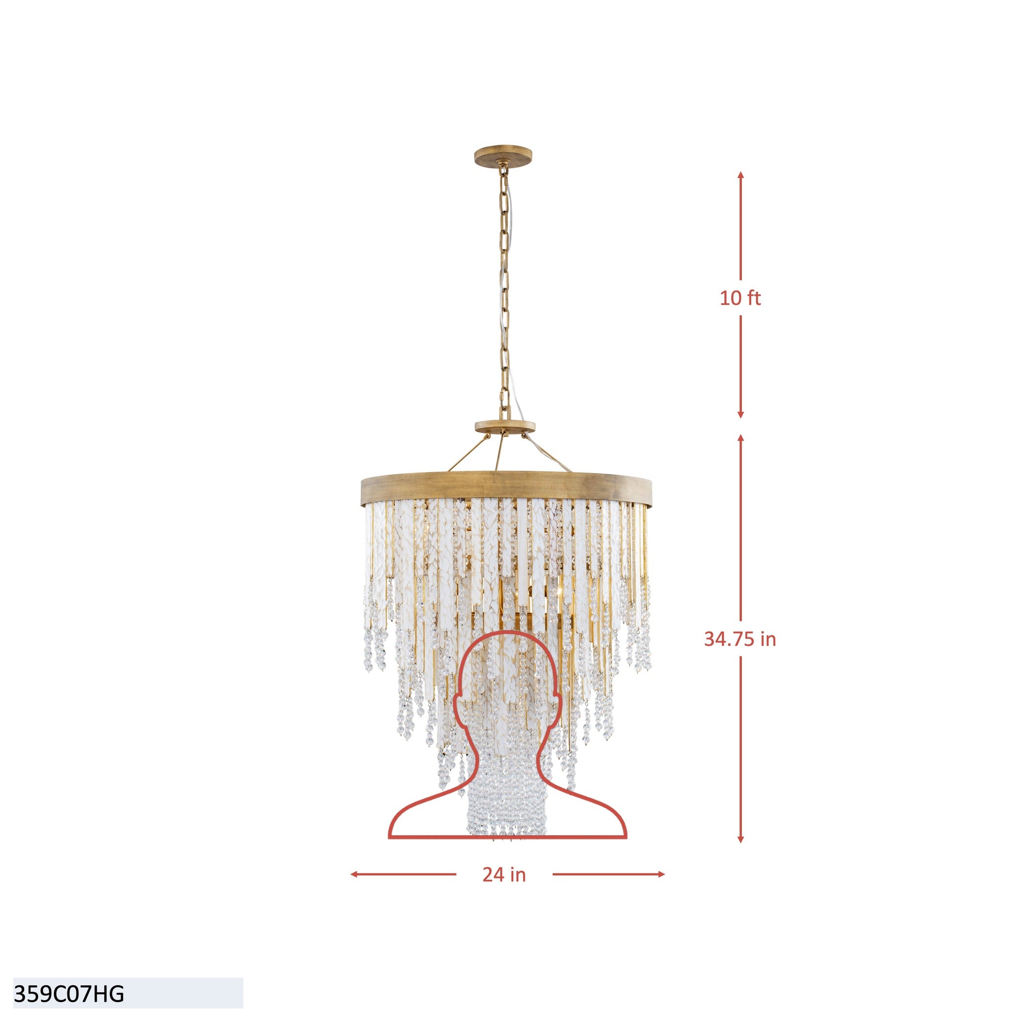 Lafayette 7 Light Chandelier - Havana Gold