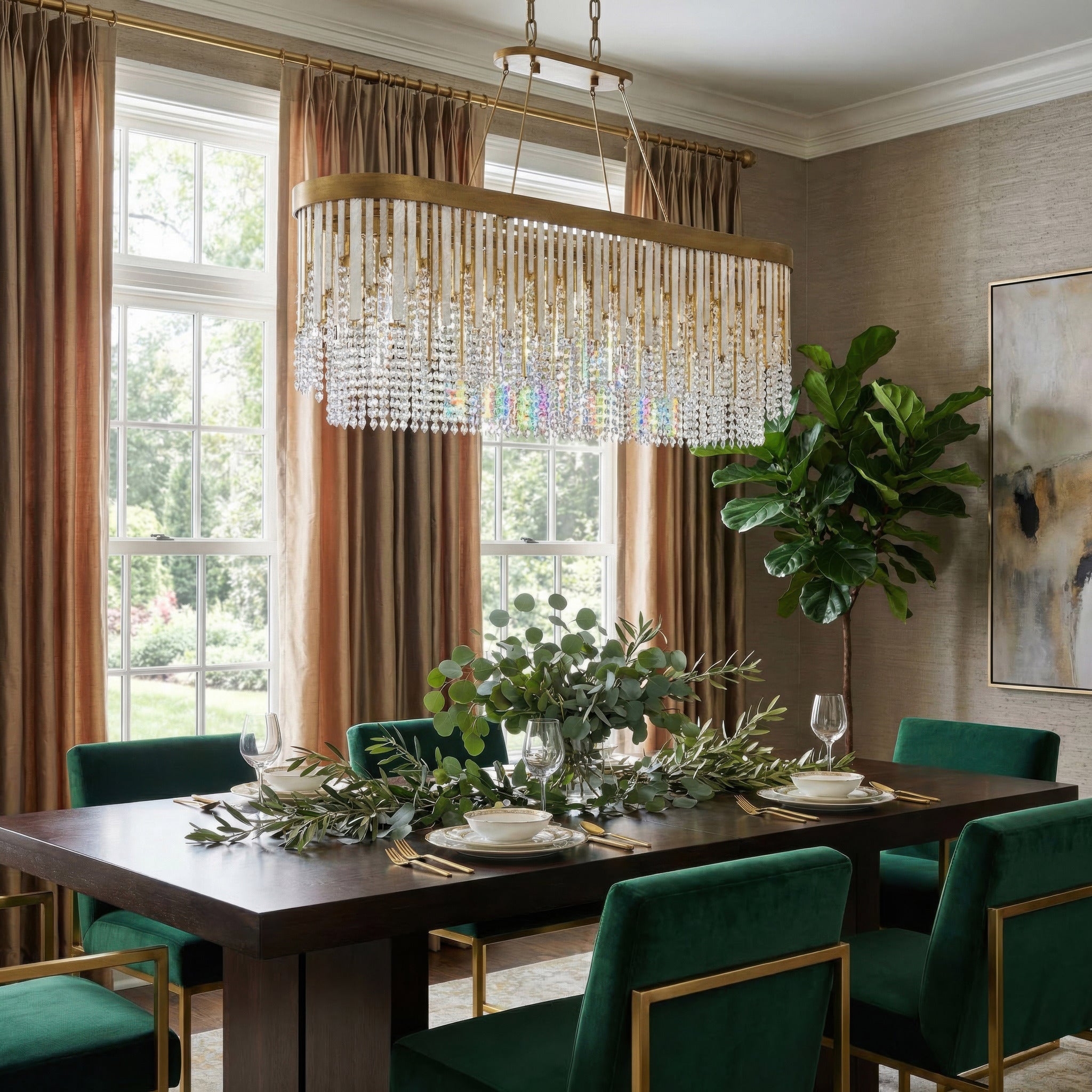 Lafayette 6 Light Linear Pendant - Havana Gold