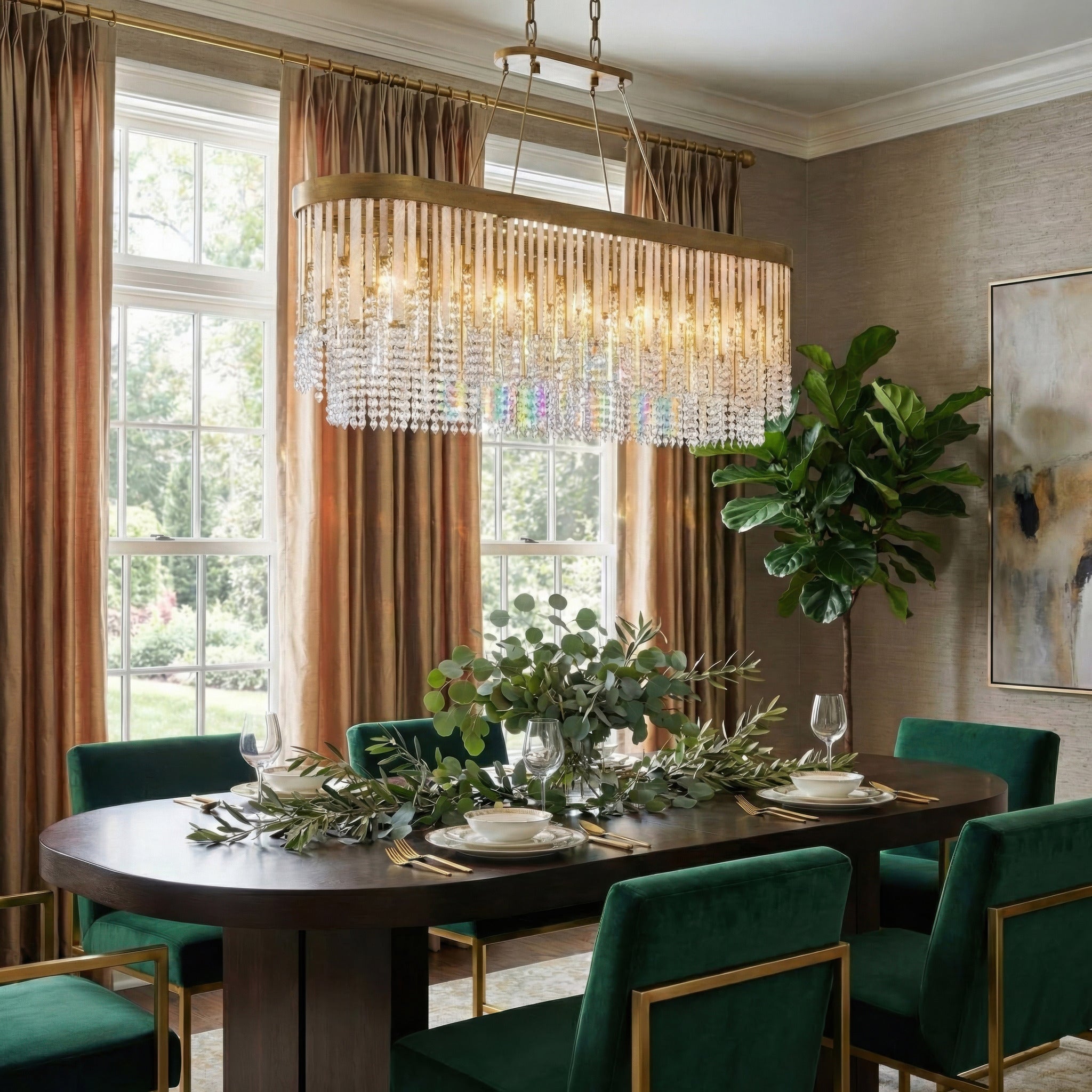 Lafayette 6 Light Linear Pendant - Havana Gold