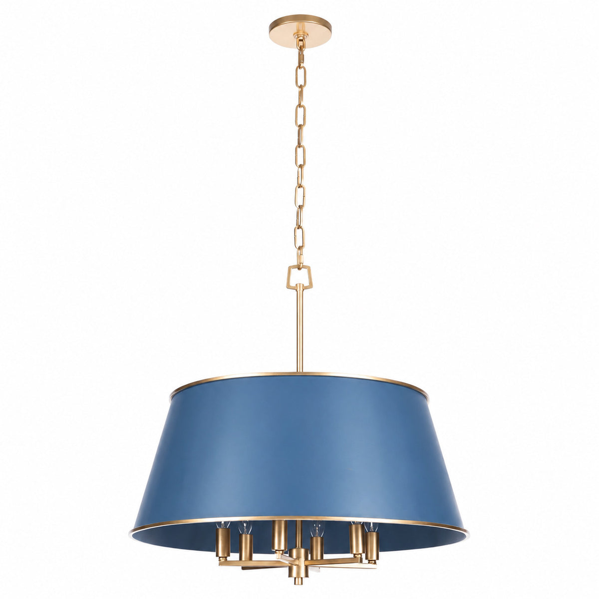 Coco 6 Lights pendant in Blue-tiful Disaster and French Gold