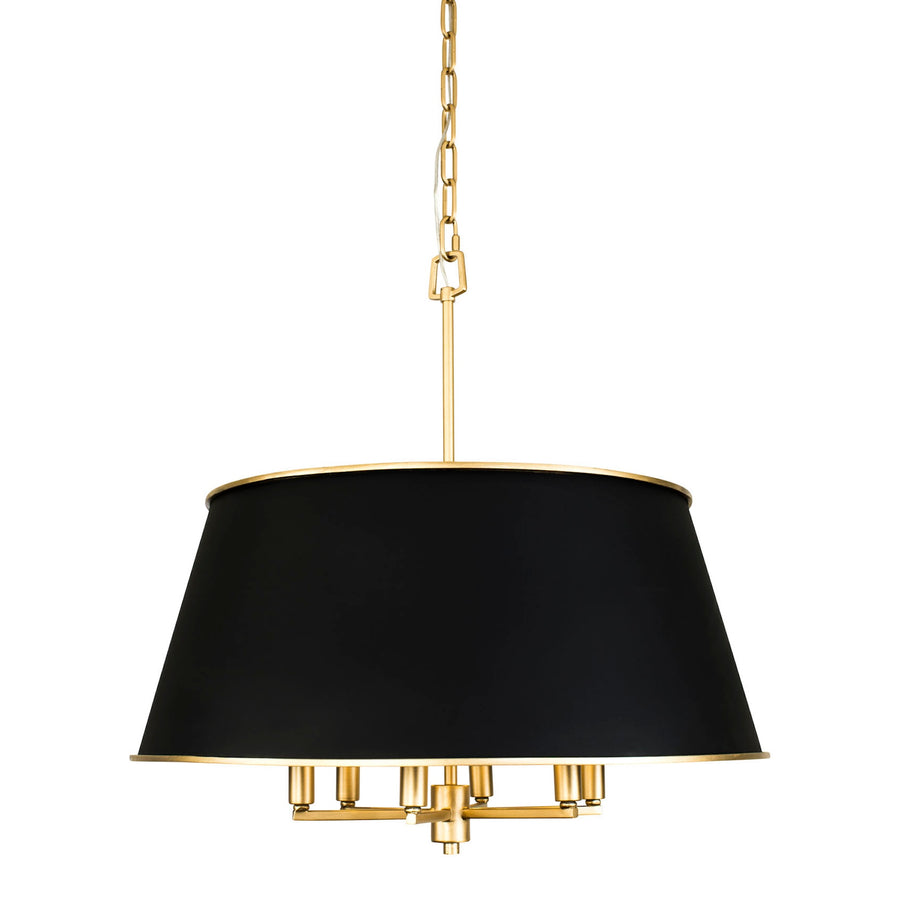 Coco 364P06MBFG 6-Light Pendant Light - Matte Black/French Gold