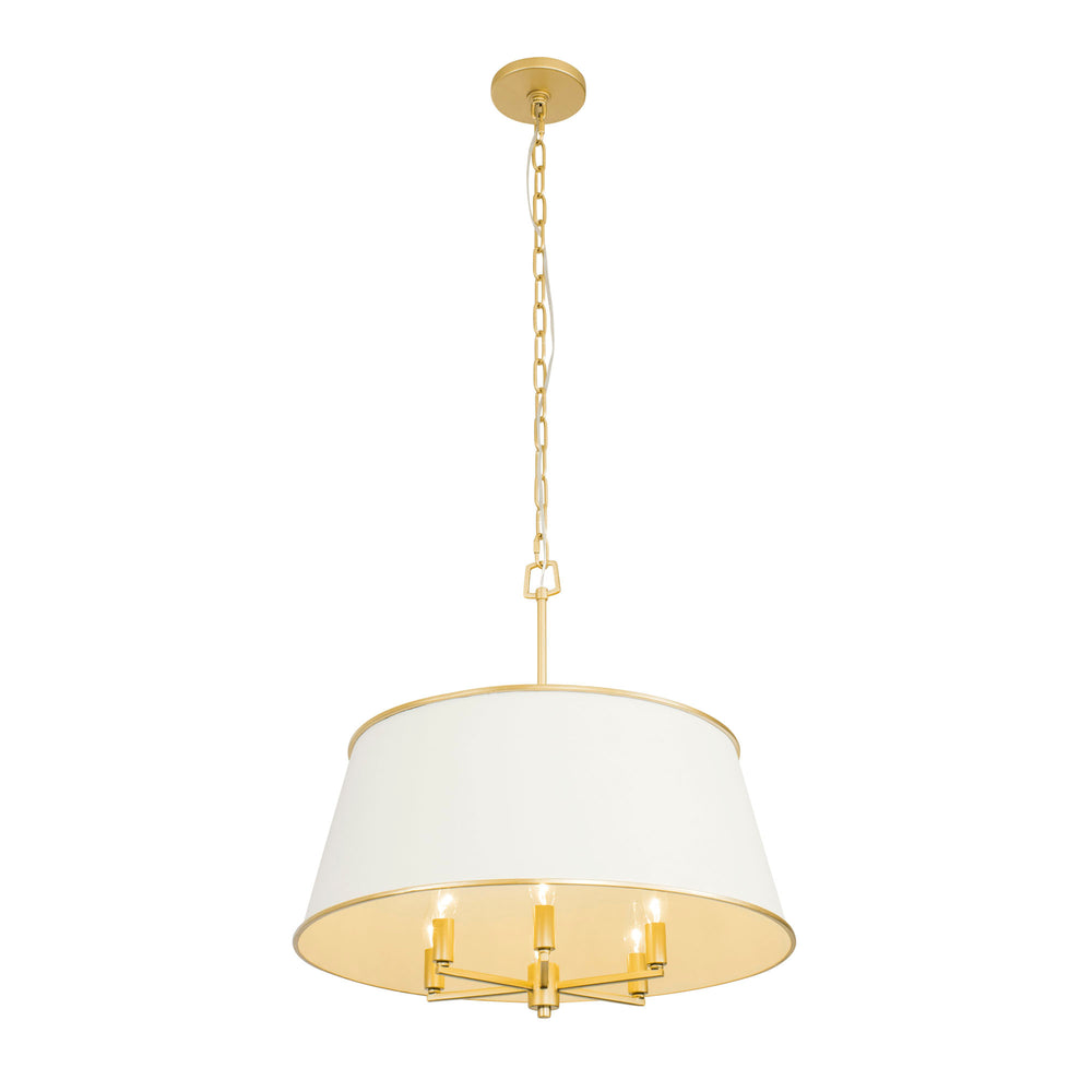 Coco 364P06MWFG 6-Light Pendant Light - Matte White/French Gold