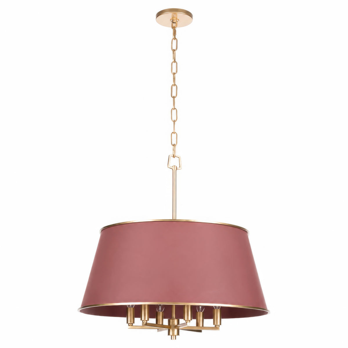 Coco 6 Lights pendant in Red Handed and French Gold