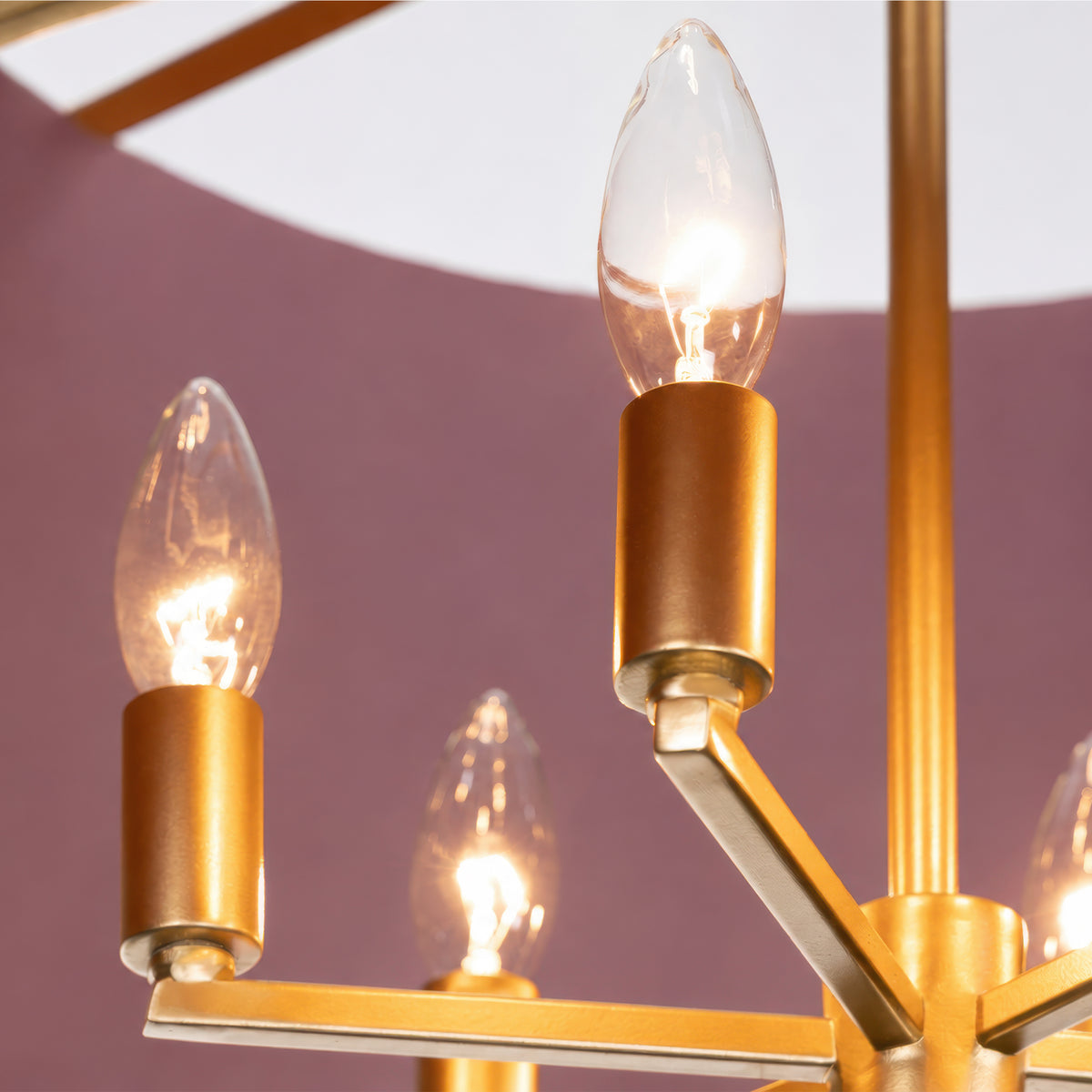 Coco 6 Lights pendant in Red Handed and French Gold