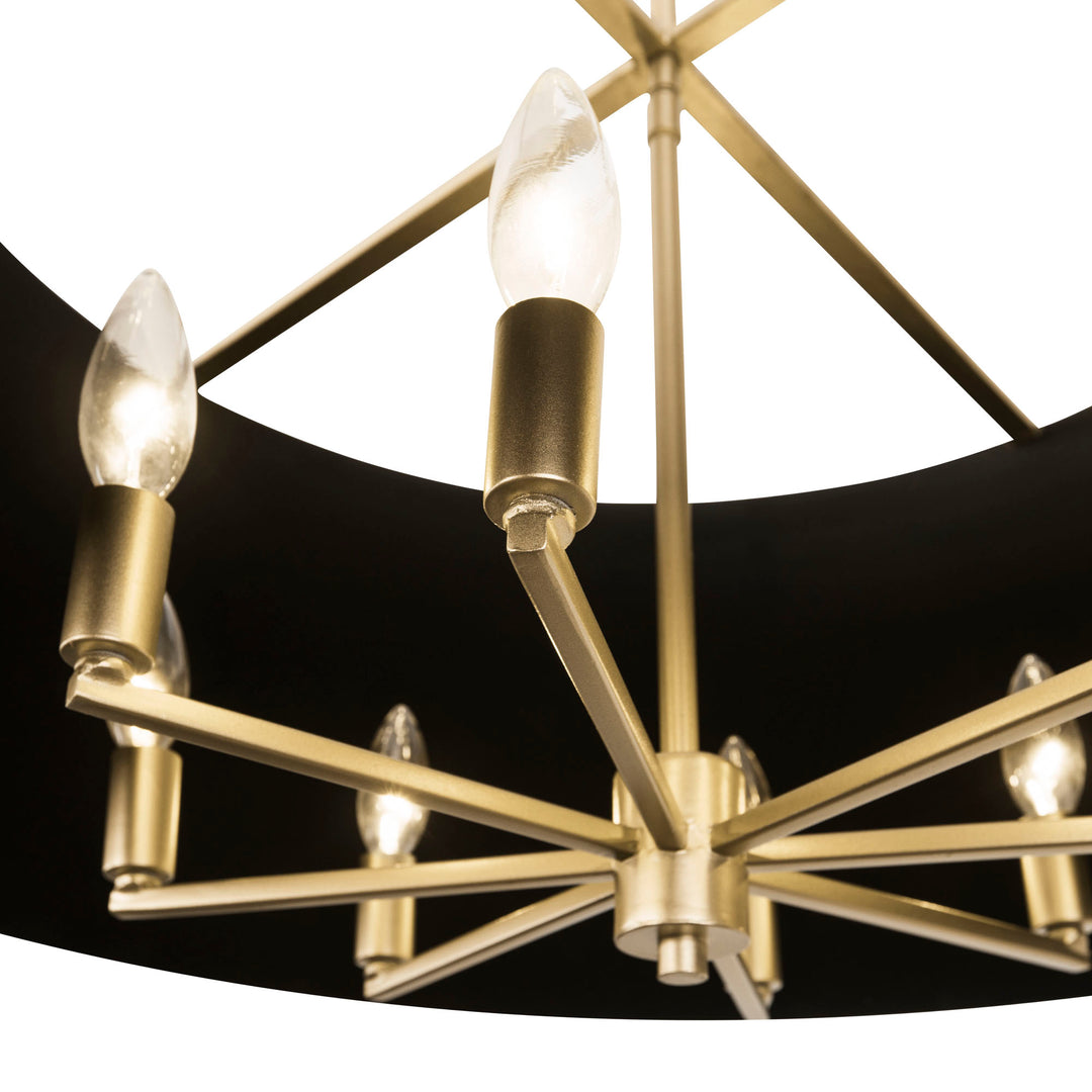 Coco 364P08MBFG 8-Light Pendant Light - Matte Black/French Gold