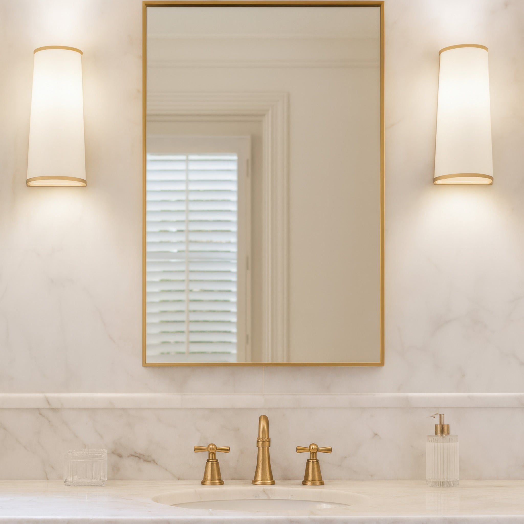 Coco 2 Light Sconce - Matte White/French Gold