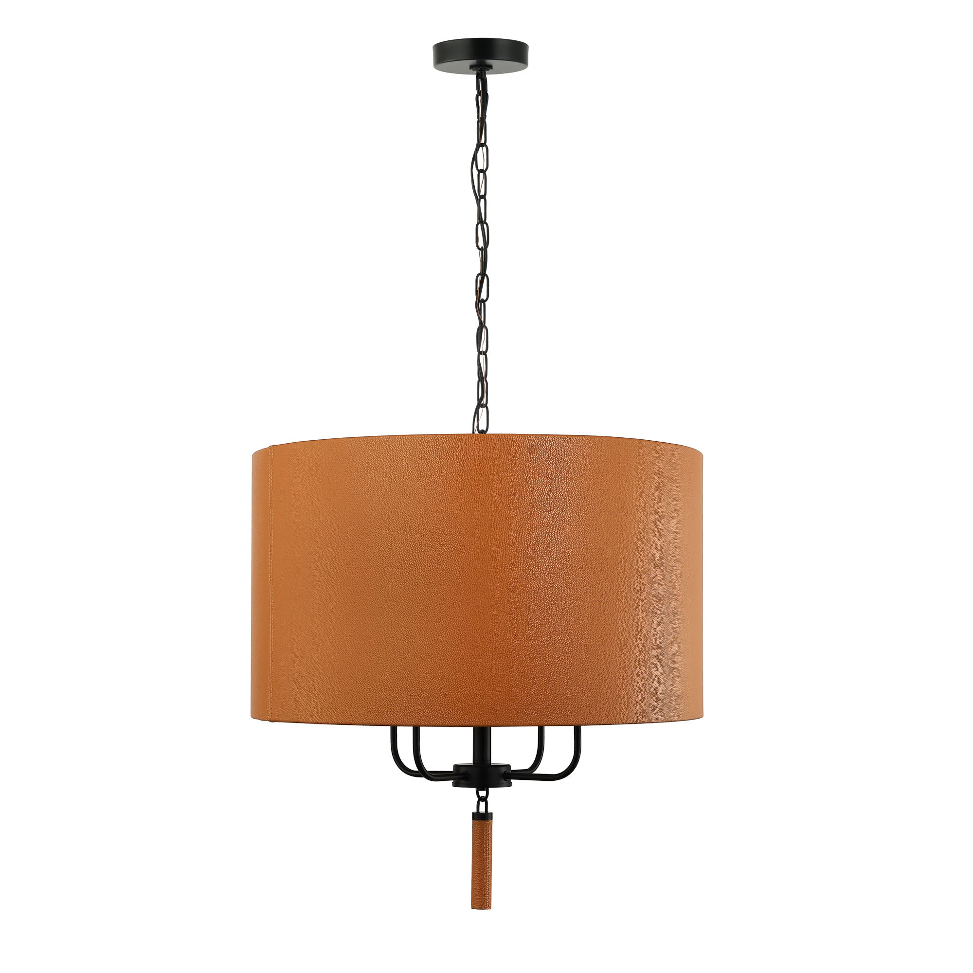Secret Agent 4 Light Pendant - Black/Camel Leather