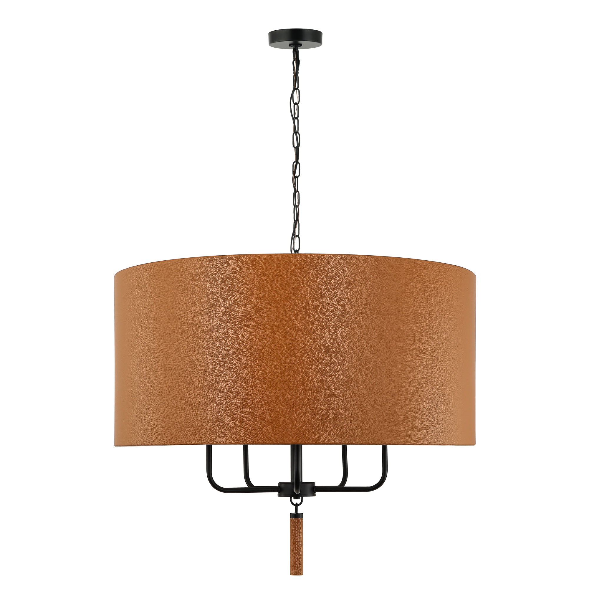 Secret Agent 5 Light Pendant - Black/Camel Leather