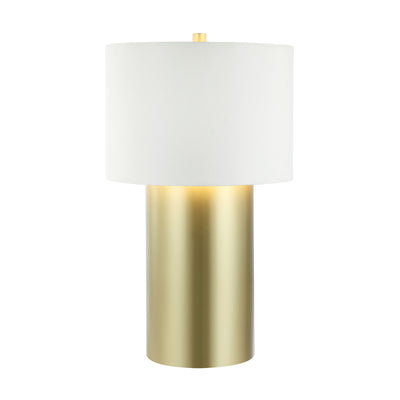 Secret Agent 1 Light Table Lamp - Painted Gold/White Leather