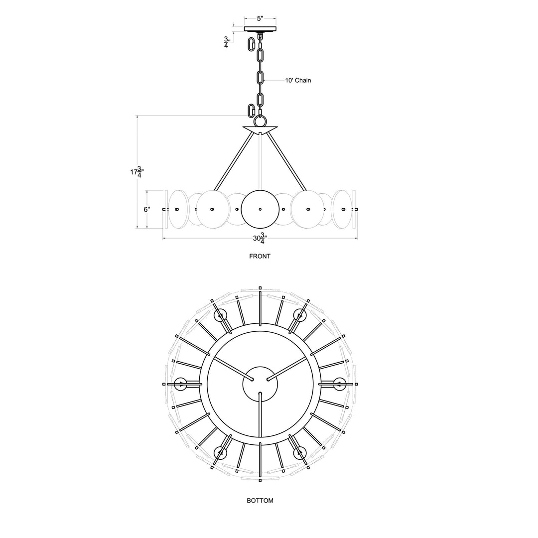 Cosmos 370C06HG 6-Light Chandelier - Havana Gold