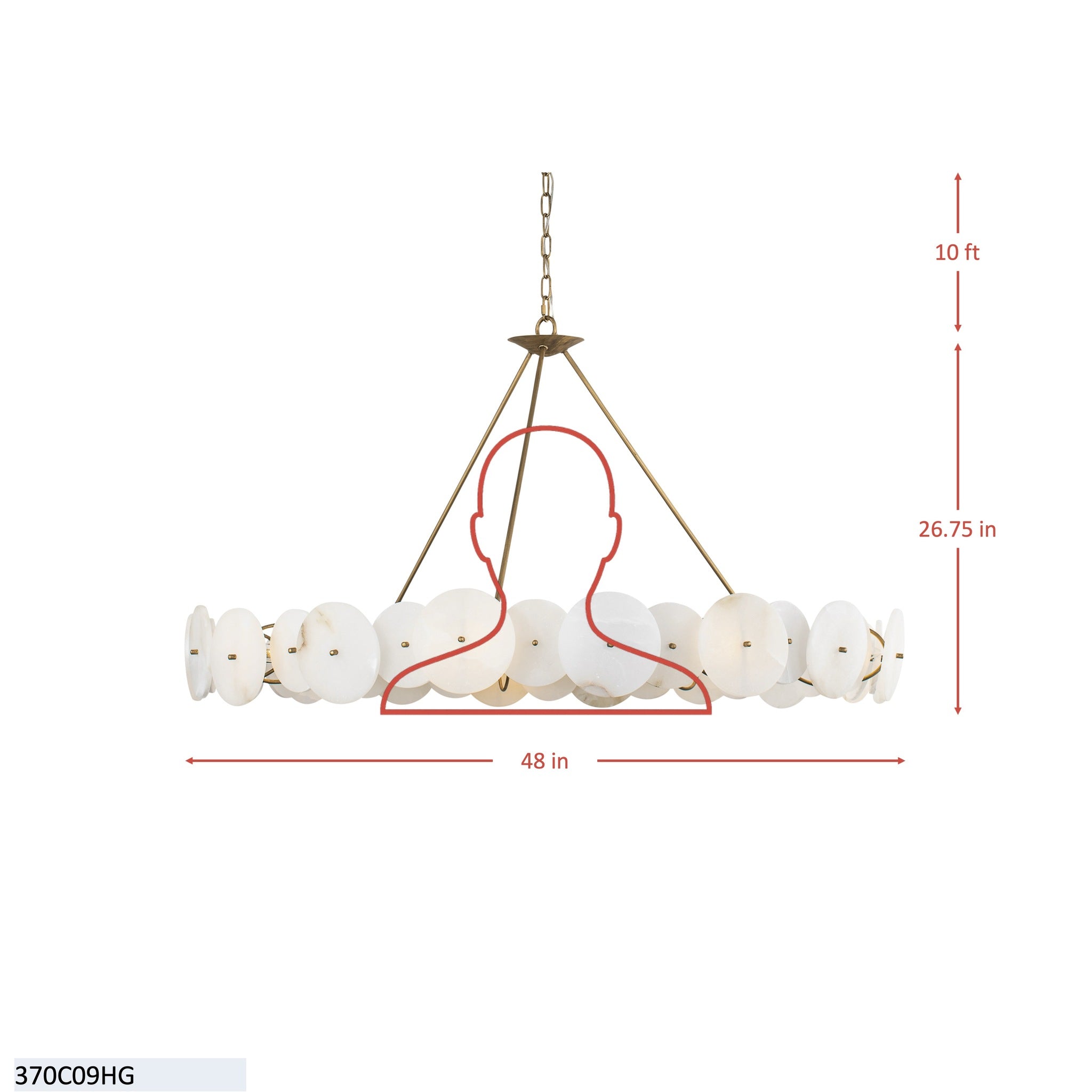 Cosmos 9 Light Chandelier - Havana Gold