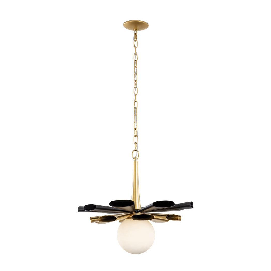 Daphne 372P01LMBFG 1-Lt Large Pendant Light - Matte Black/French Gold