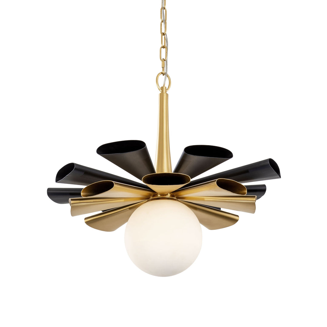 Daphne 372P01LMBFG 1-Lt Large Pendant Light - Matte Black/French Gold