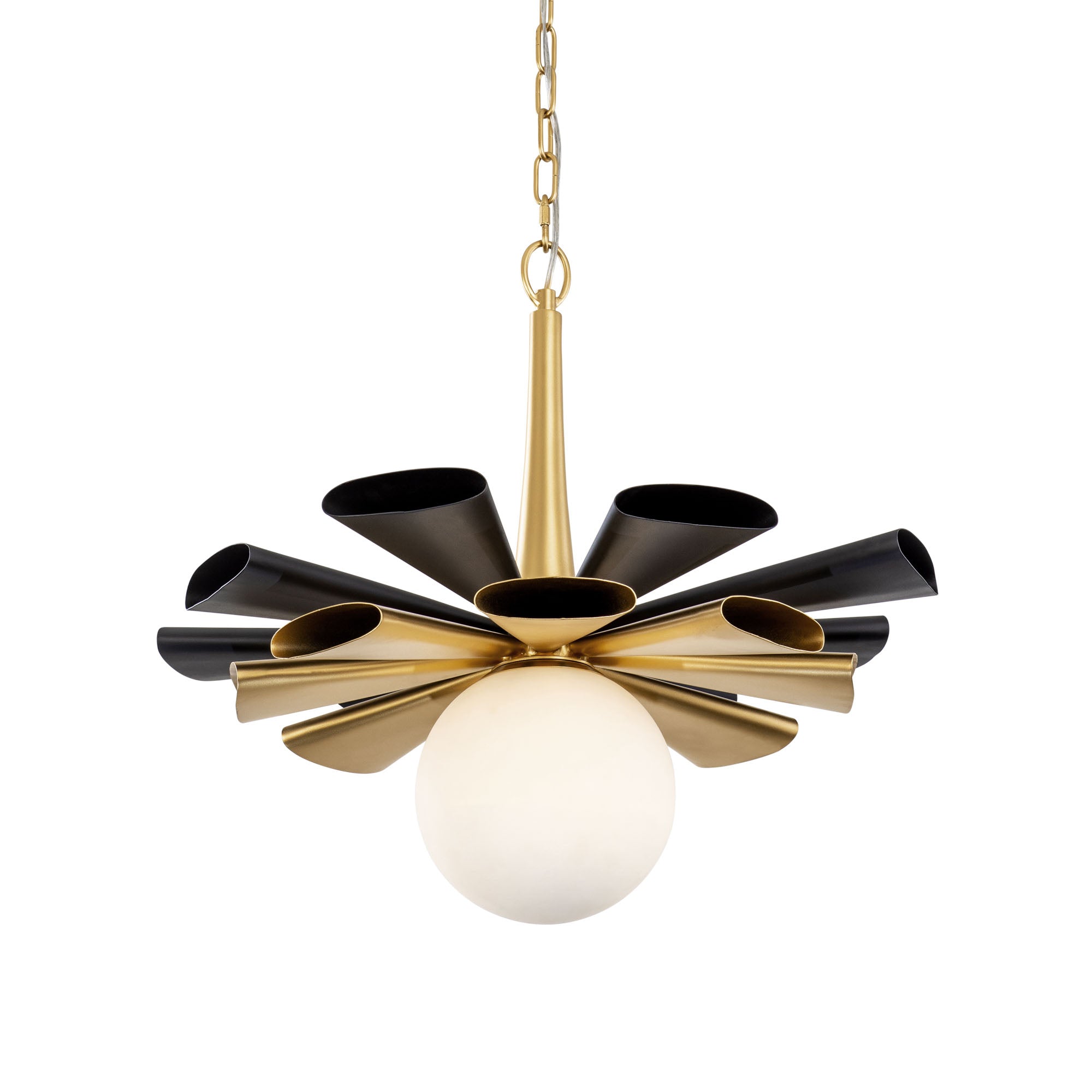 Daphne 1-Light Large Pendant - Matte Black/French Gold