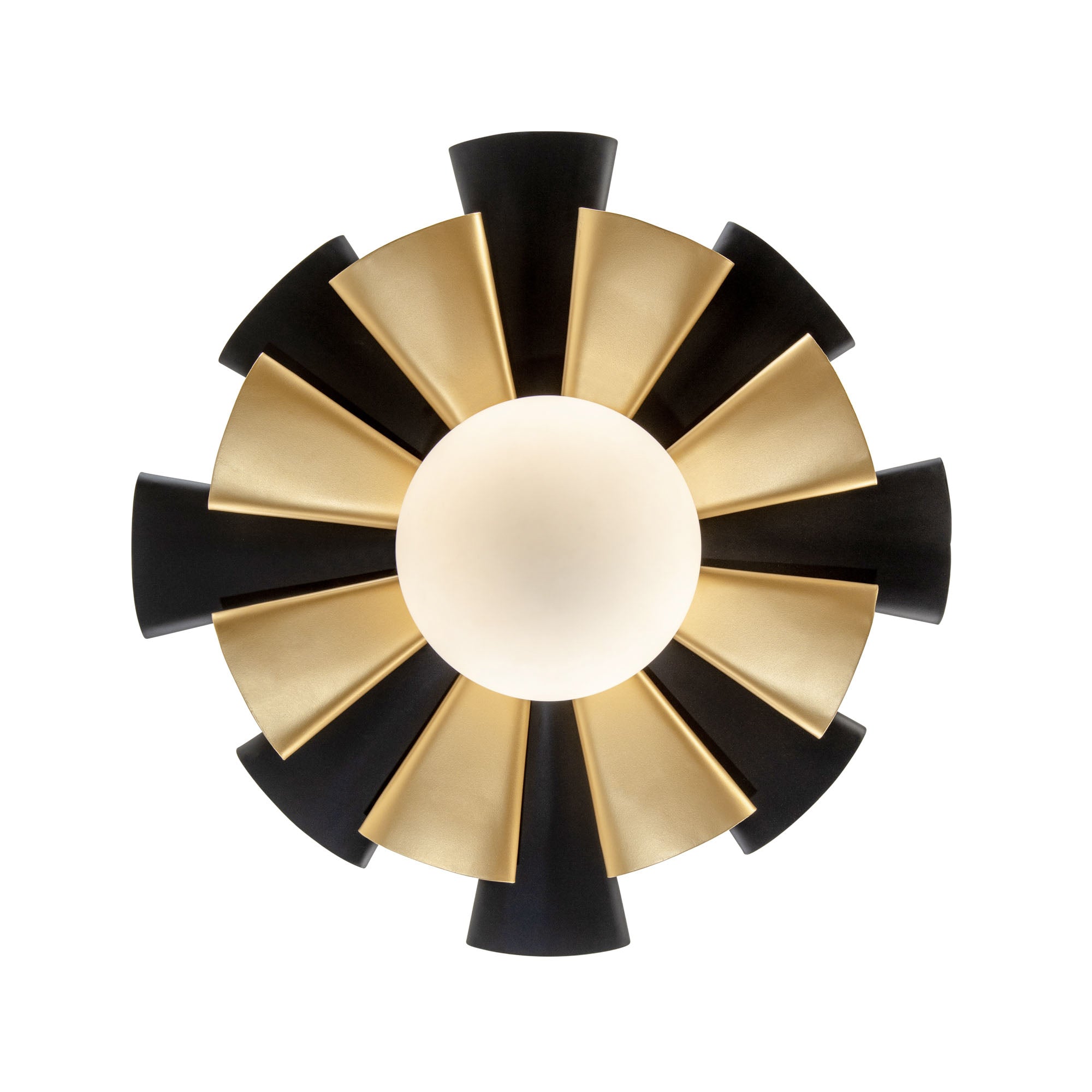 Daphne 1 Light Large Pendant - Matte Black/French Gold