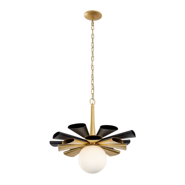 Daphne 372P01LMBFG 1-Lt Large Pendant Light - Matte Black/French Gold