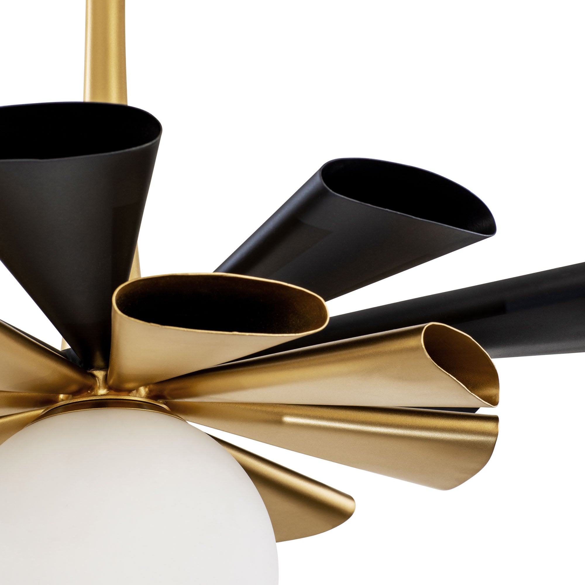 Daphne 1 Light Large Pendant - Matte Black/French Gold