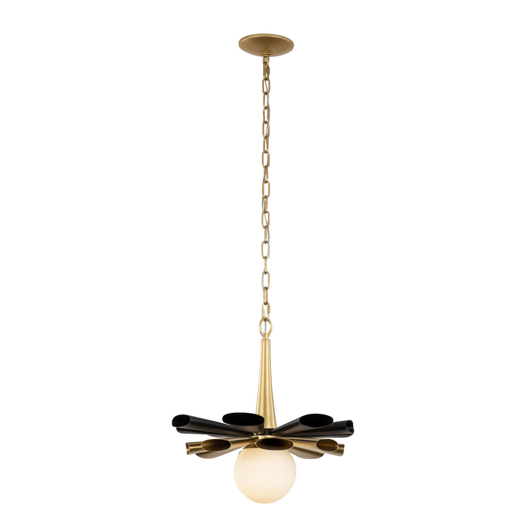 Daphne 372P01MMBFG 1-Lt Medium Pendant Light - Matte Black/French Gold