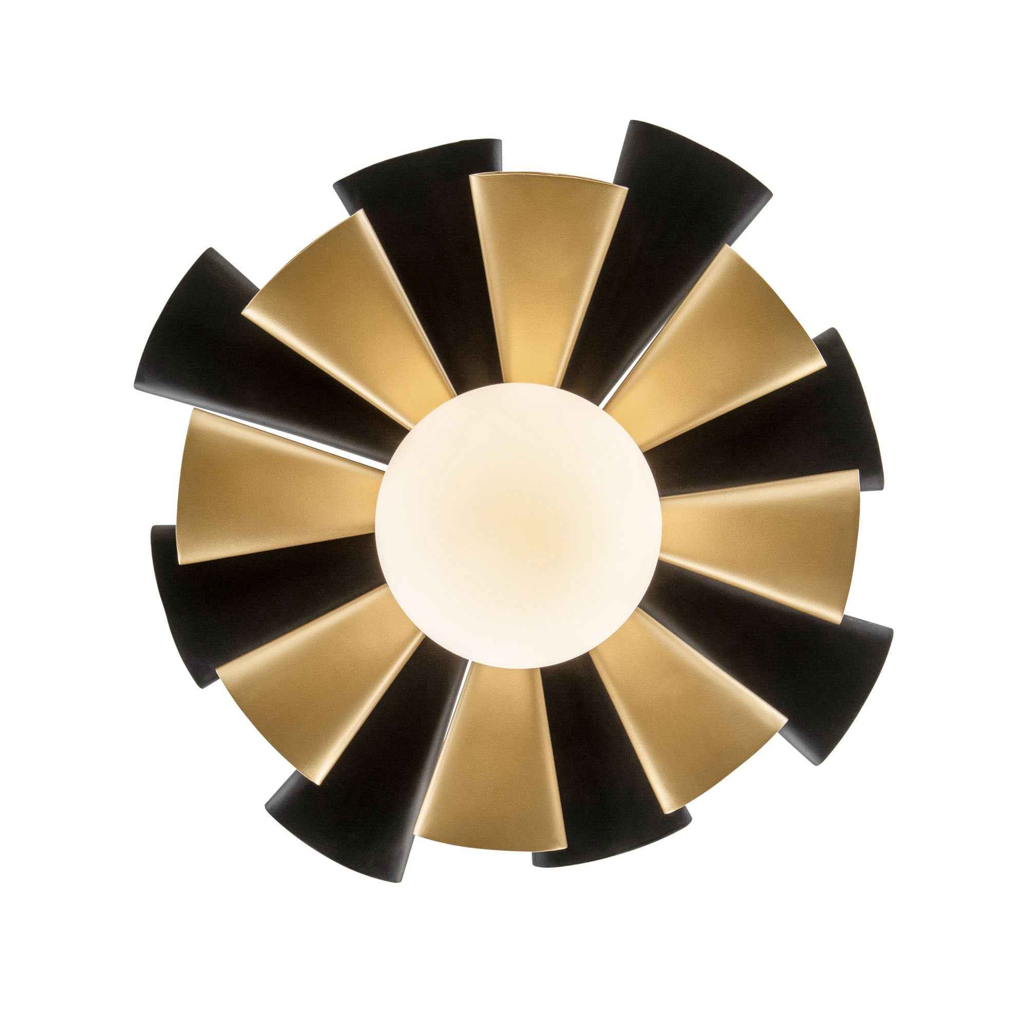 Daphne 1 Light Medium Pendant - Matte Black/French Gold