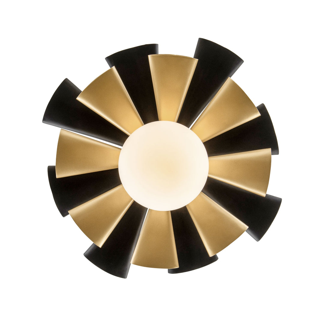 Daphne 372P01MMBFG 1-Lt Medium Pendant Light - Matte Black/French Gold