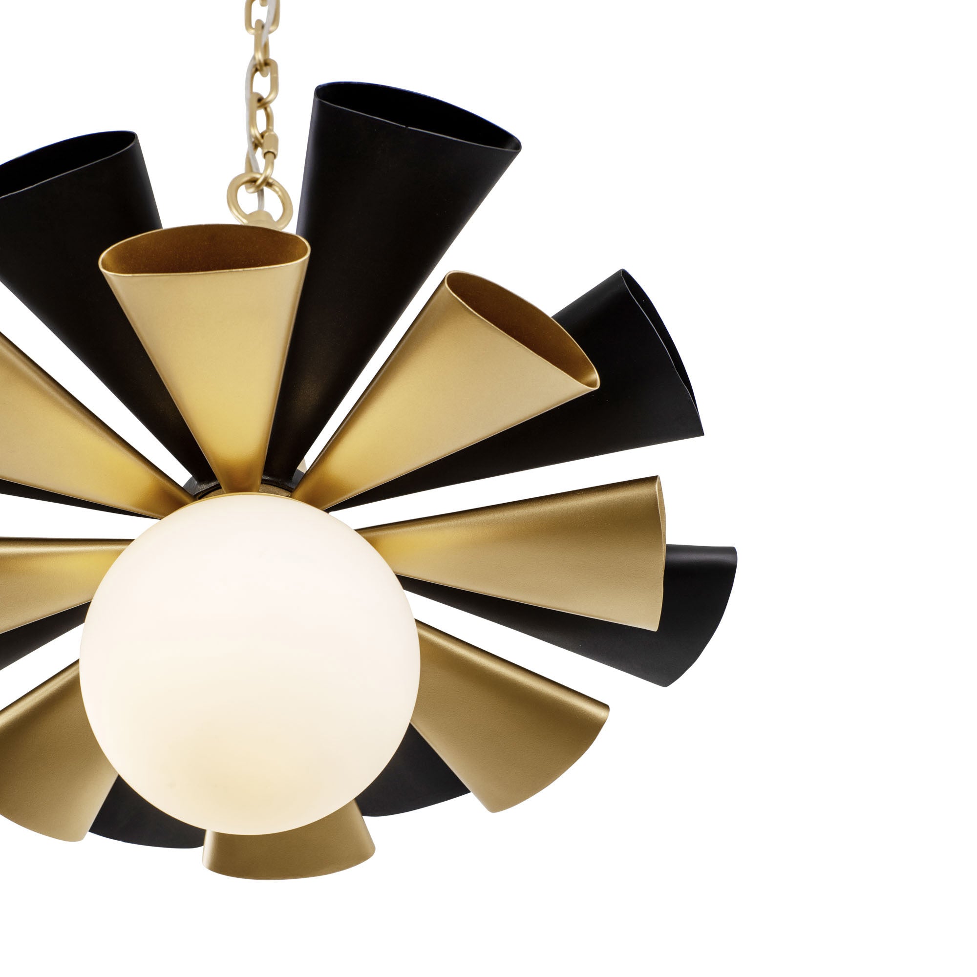 Daphne 1 Light Medium Pendant - Matte Black/French Gold