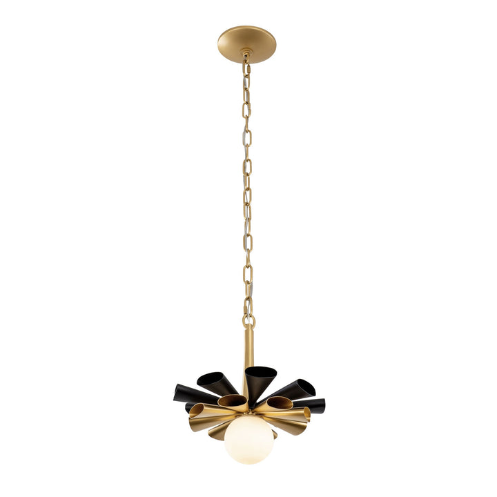 Daphne 372P01SMBFG 1-Lt Small Pendant Light - Matte Black/French Gold