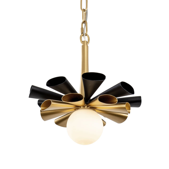 Daphne 372P01SMBFG 1-Lt Small Pendant Light - Matte Black/French Gold