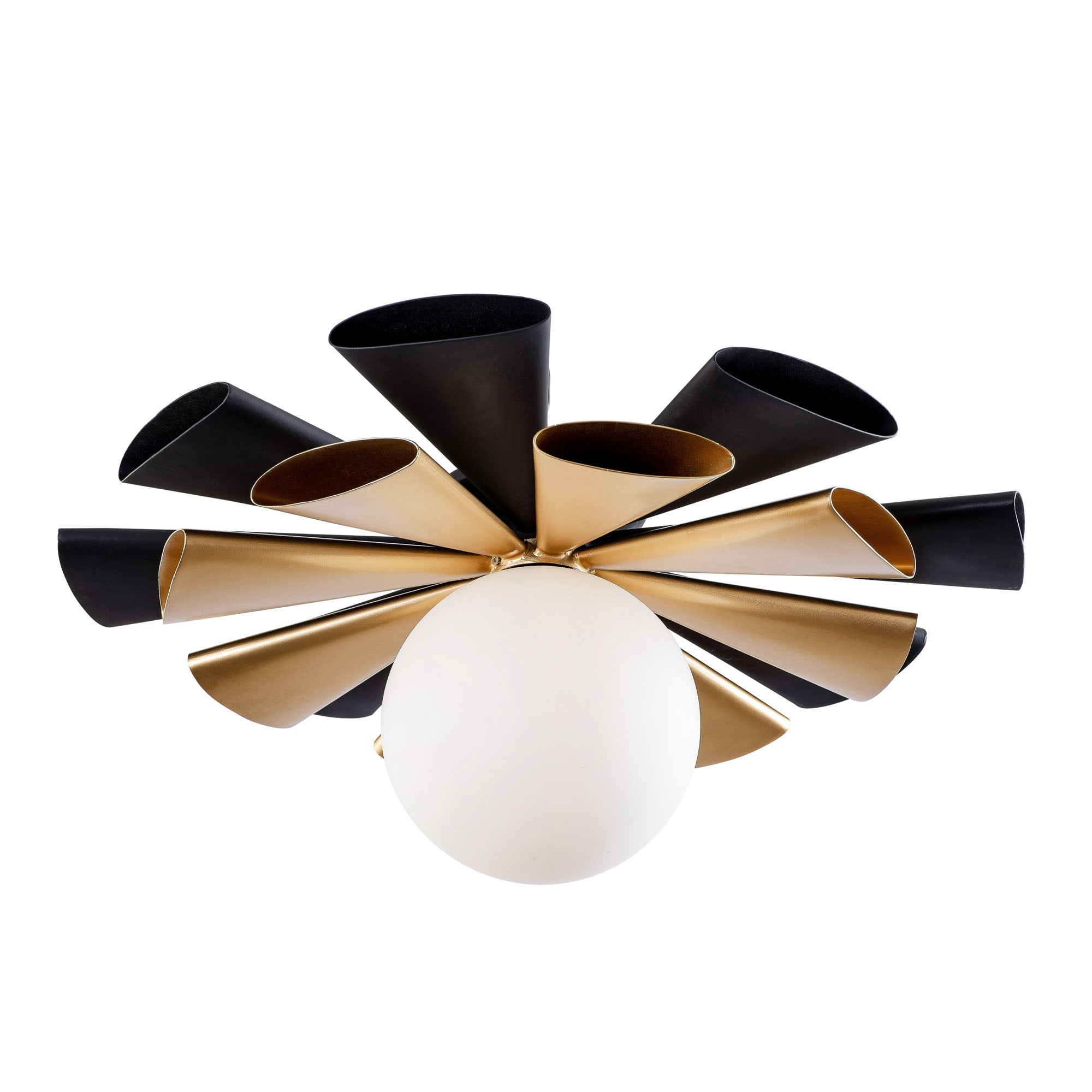 Daphne 1-Light Convertible Flush Mount/Sconce - Matte Black/French Gold