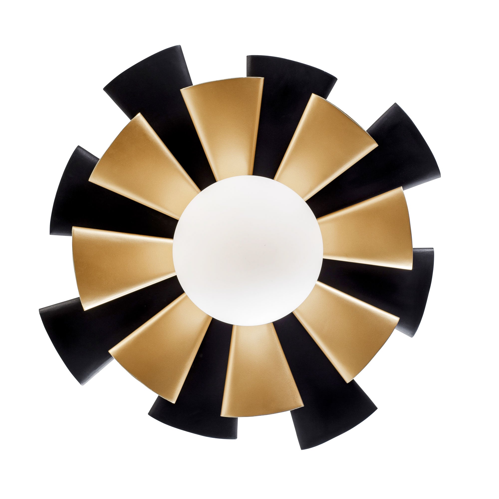 Daphne 1-Light Convertible Flush Mount/Sconce - Matte Black/French Gold