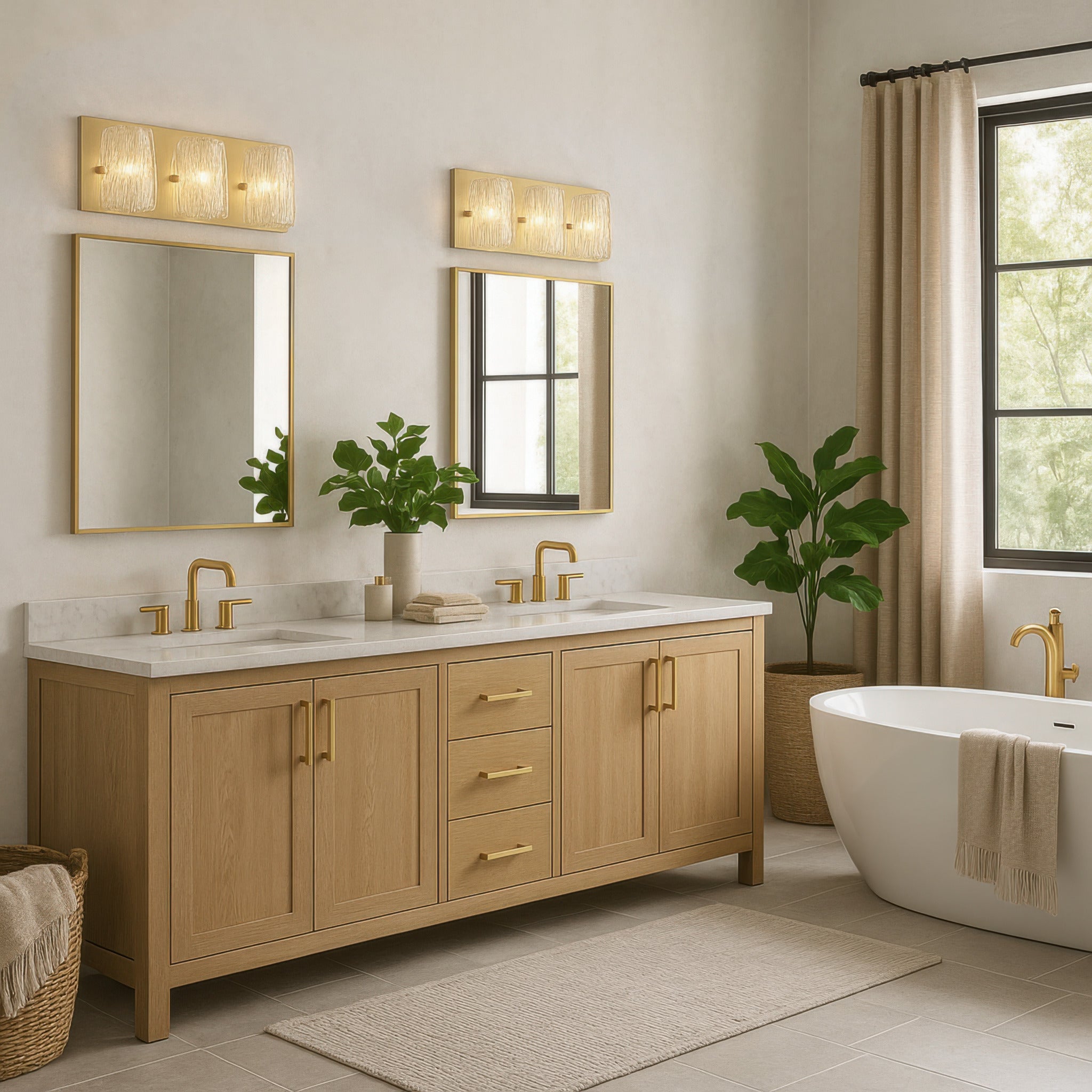 Morgan 3 Light Bath - Satin Brass