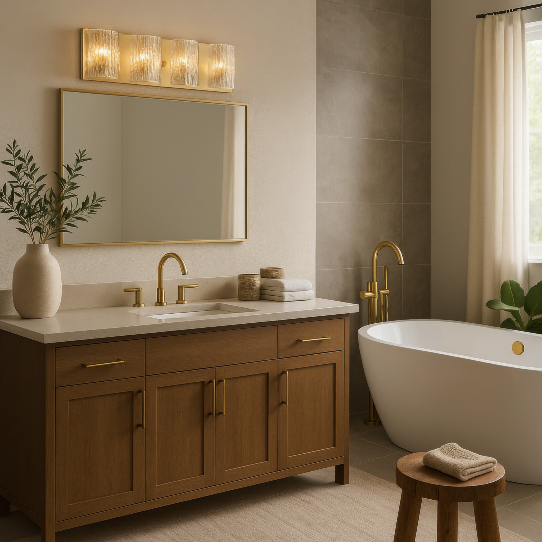 Morgan 4 Light Bath - Satin Brass