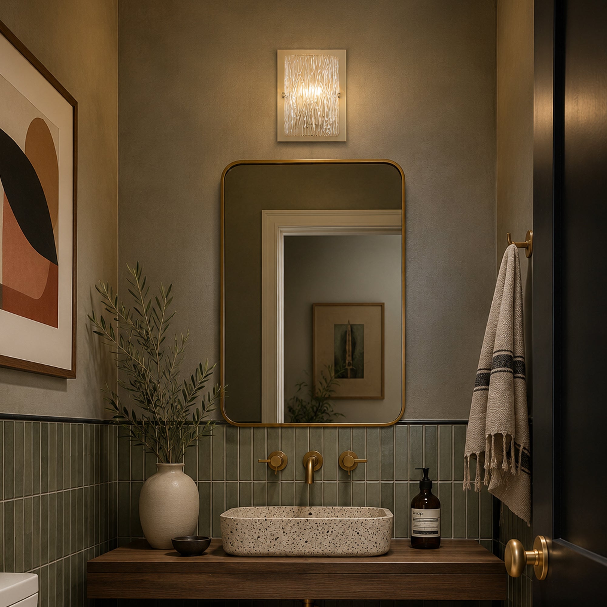 Morgan 1 Light Sconce - Satin Brass