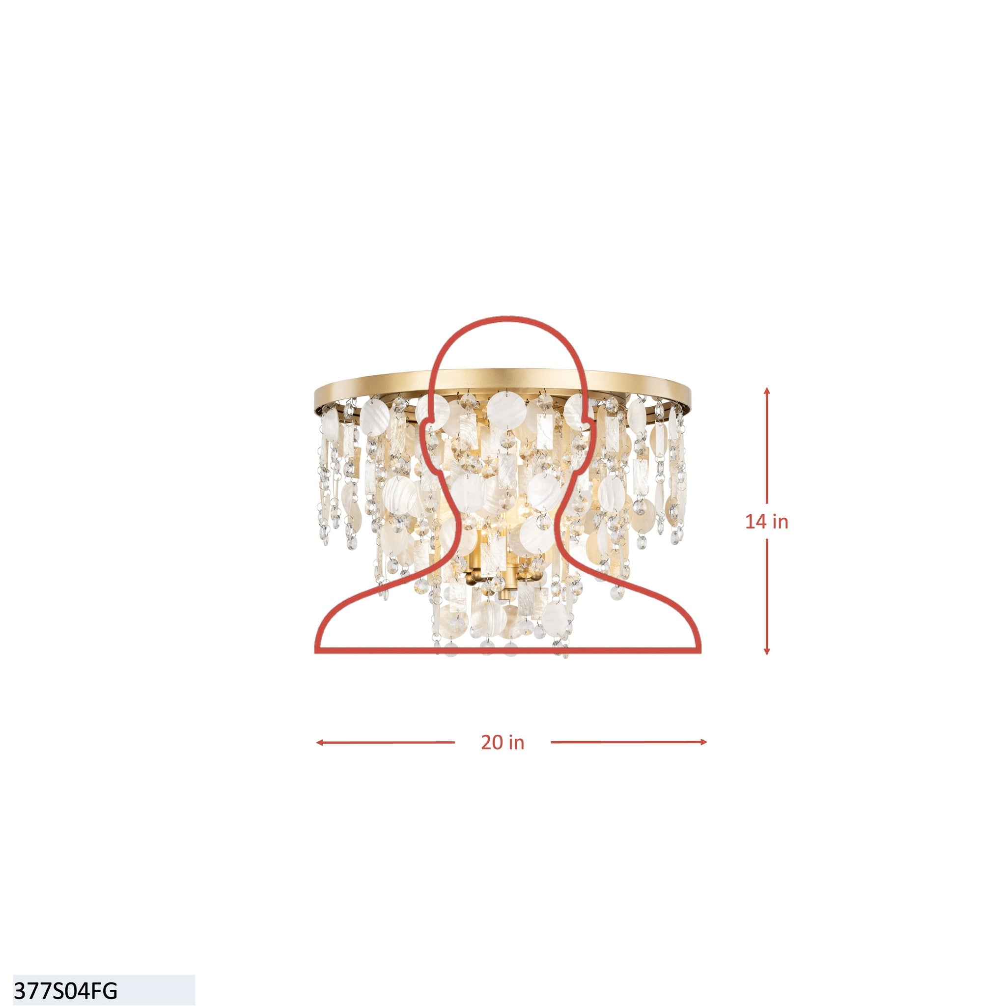 Kalani 4 Light Semi-Flush - French Gold
