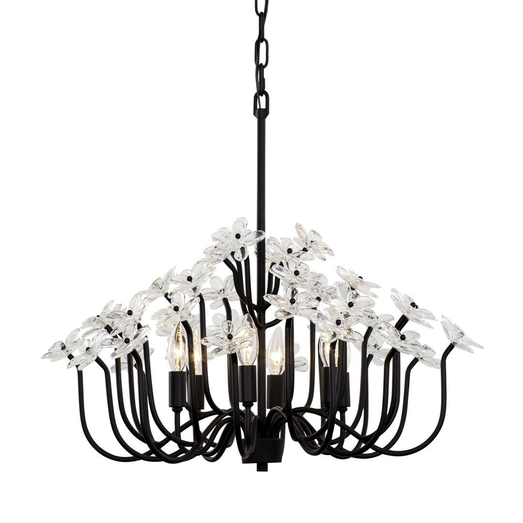 Wildflower 378C06MB 6-Lt Chandelier - Matte Black