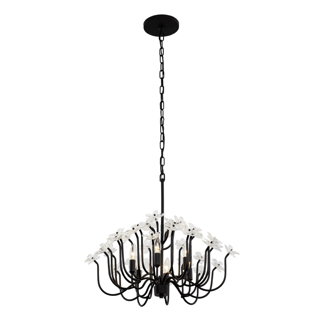 Wildflower 378C06MB 6-Lt Chandelier - Matte Black