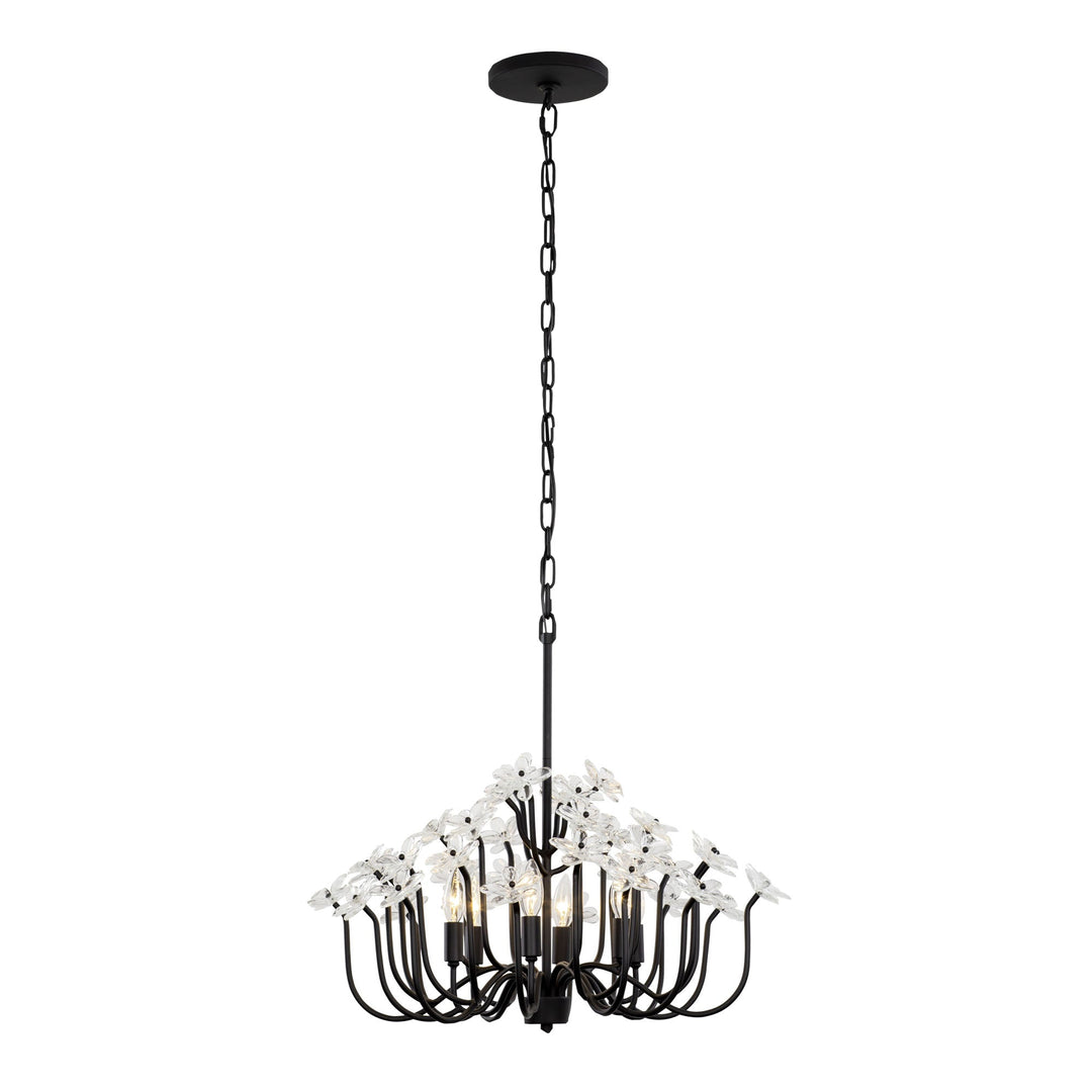 Wildflower 378C06MB 6-Lt Chandelier - Matte Black