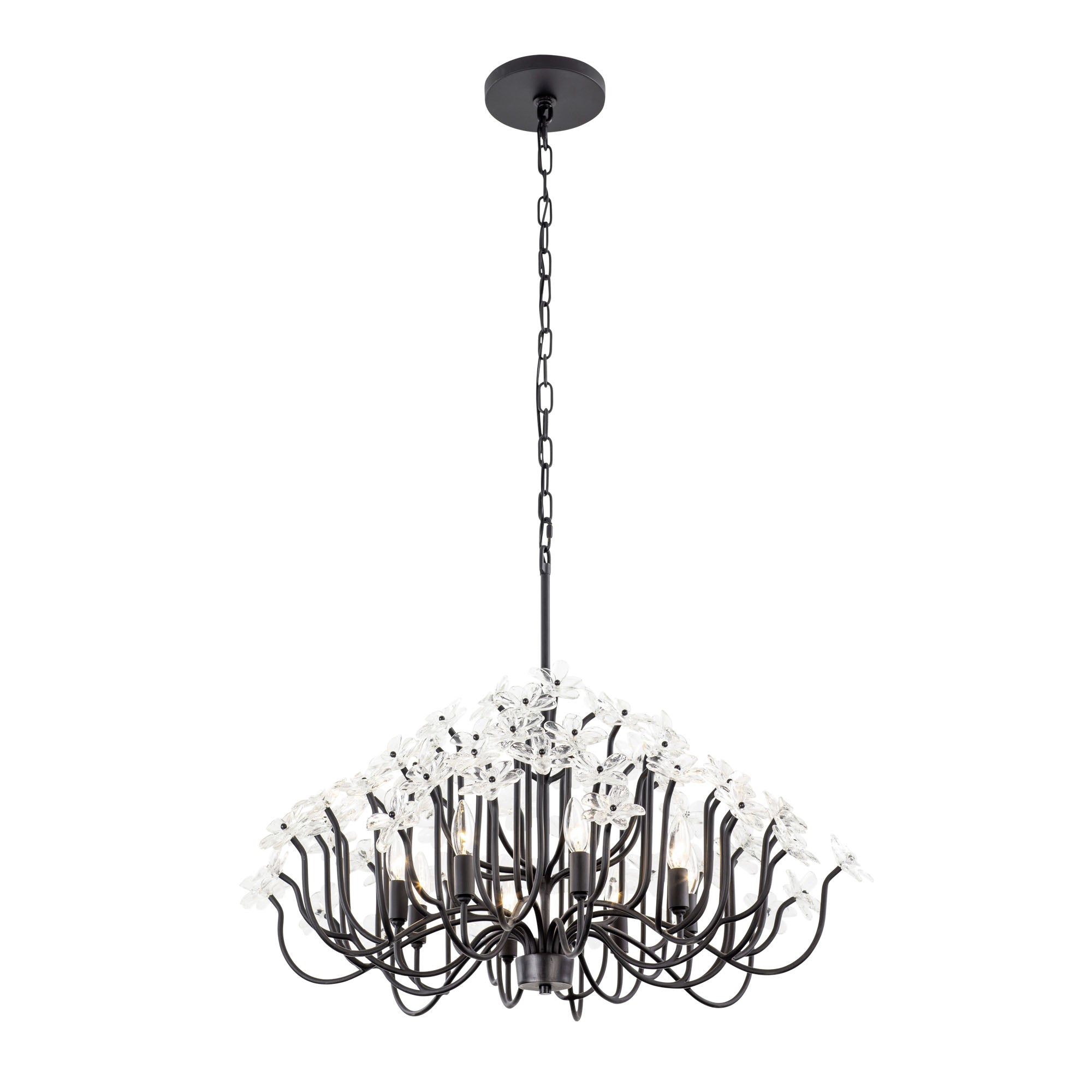 Wildflower 8 Light Chandelier - Matte Black